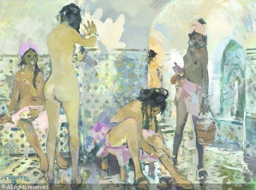 mantel-jean-gaston-1914-1995--scene-de-hammam-